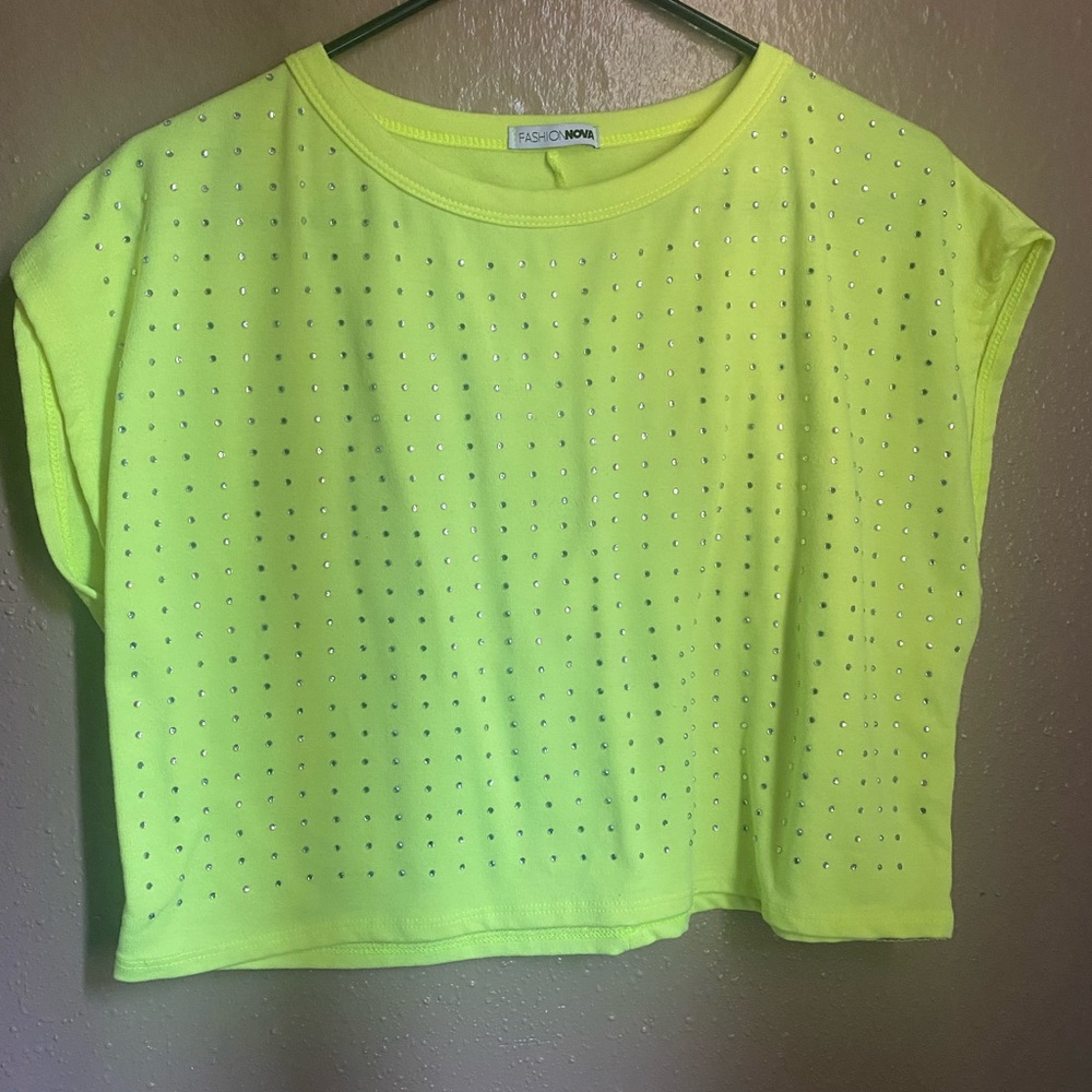 Lime green crop top